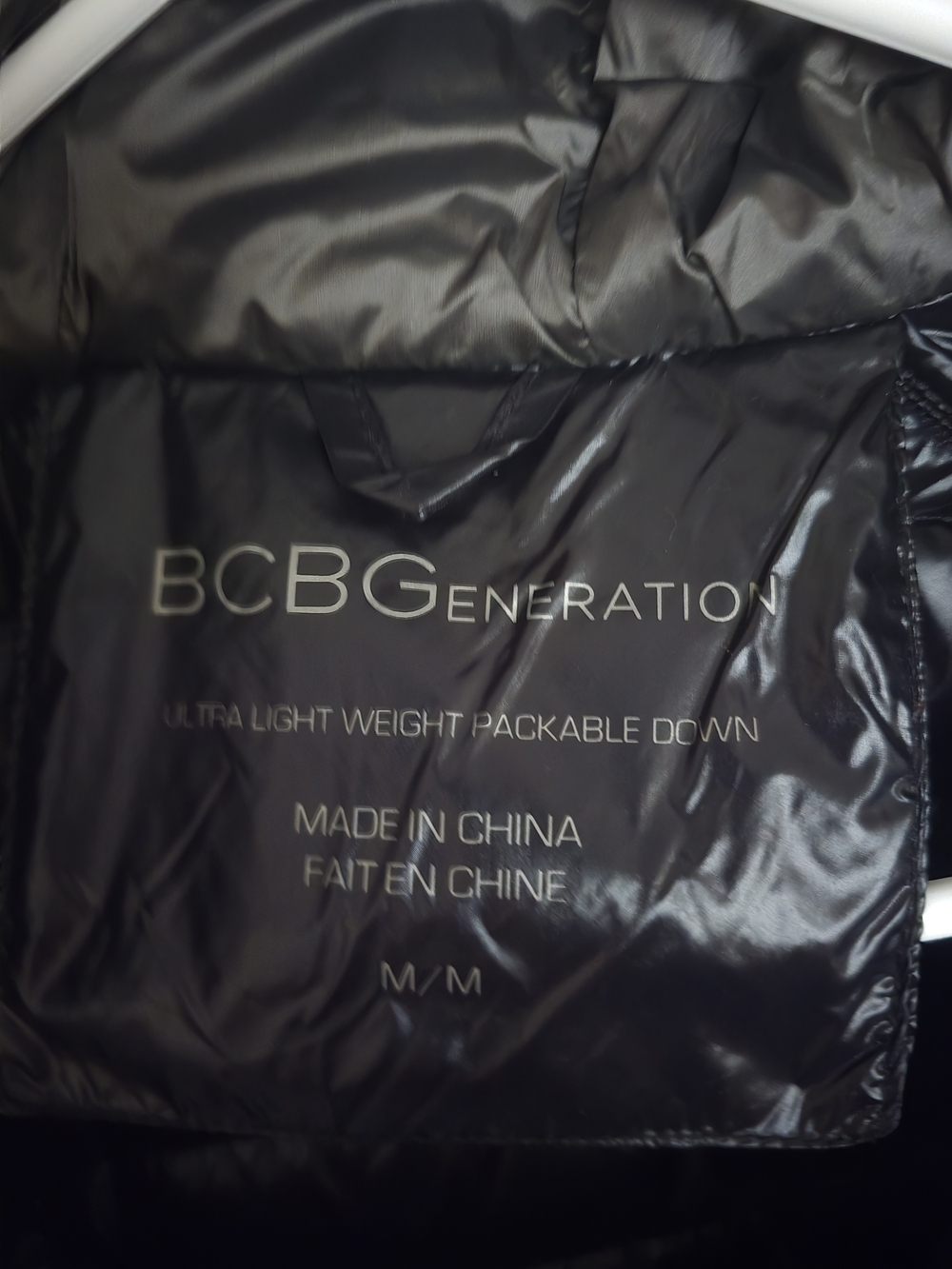 BCBGGeneration Ultra Light Packable Down Jacket - Black